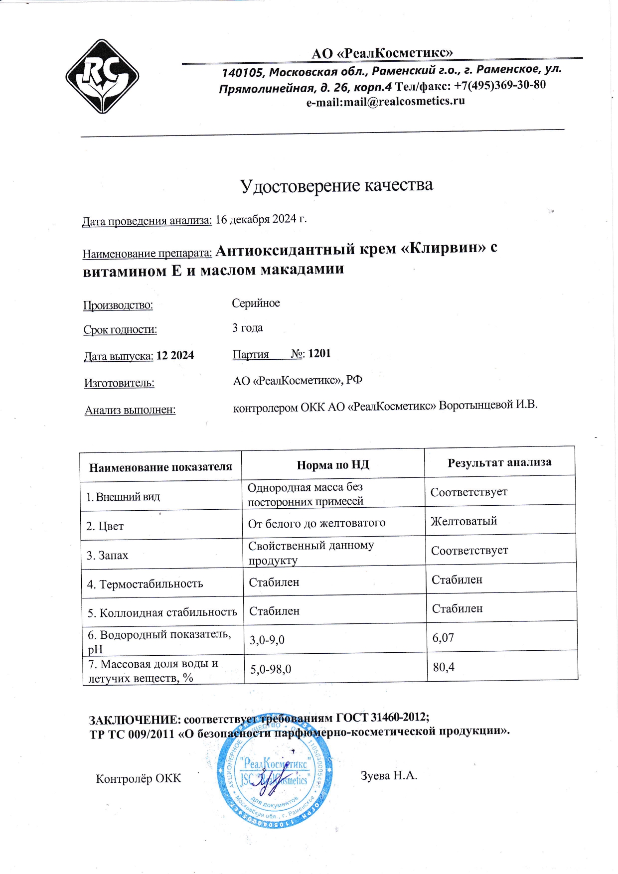Паспорт №1220241201